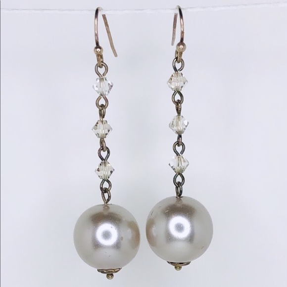 Swarovski Glass Pearl Dangle Earrings - Picture 2 of 5